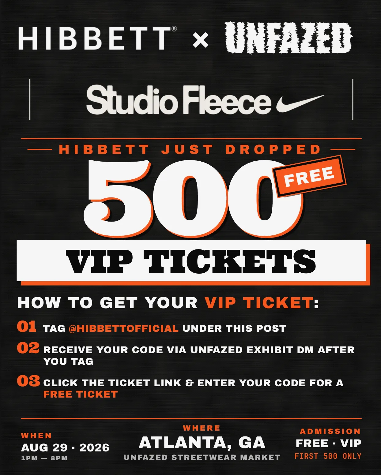 Hibbett x Unfazed · 500 free VIP tickets